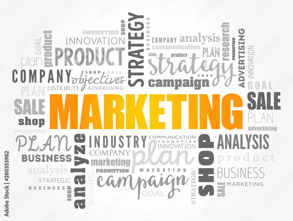 Fototapeta Marketing word cloud collage, business concept background