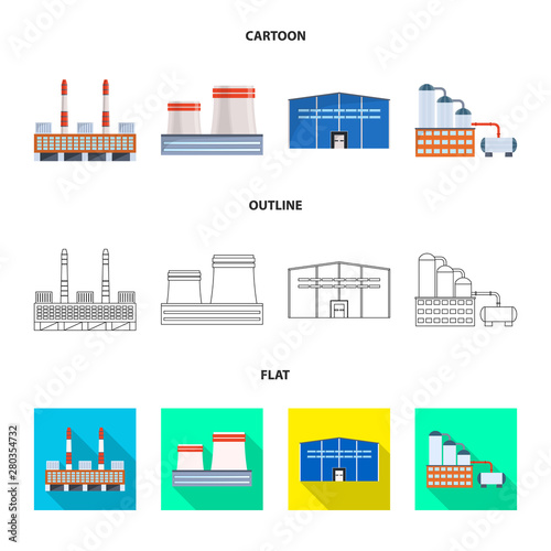 Vector illustration of production and structure logo. Collection of production and technology stock symbol for web.