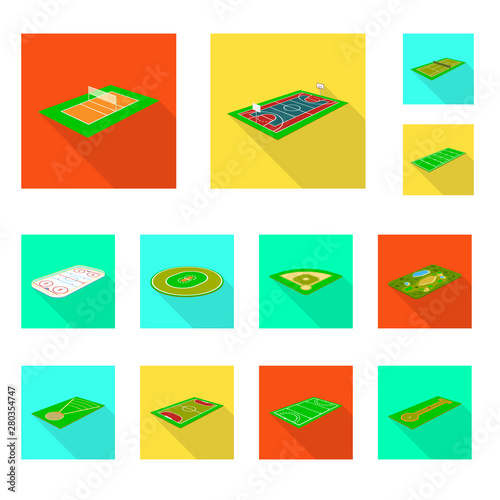 Vector illustration of playground and sport sign. Collection of playground and scene stock symbol for web.