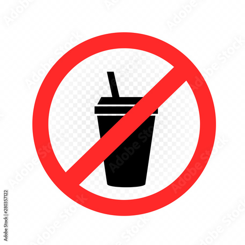 drinks in plastic cup prohibition sign