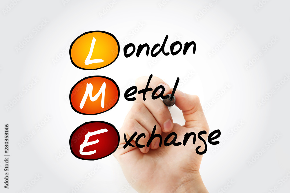 LME - London Metal Exchange acronym with marker, business concept background LME - London Metal Exchange acronym with marker, business concept background