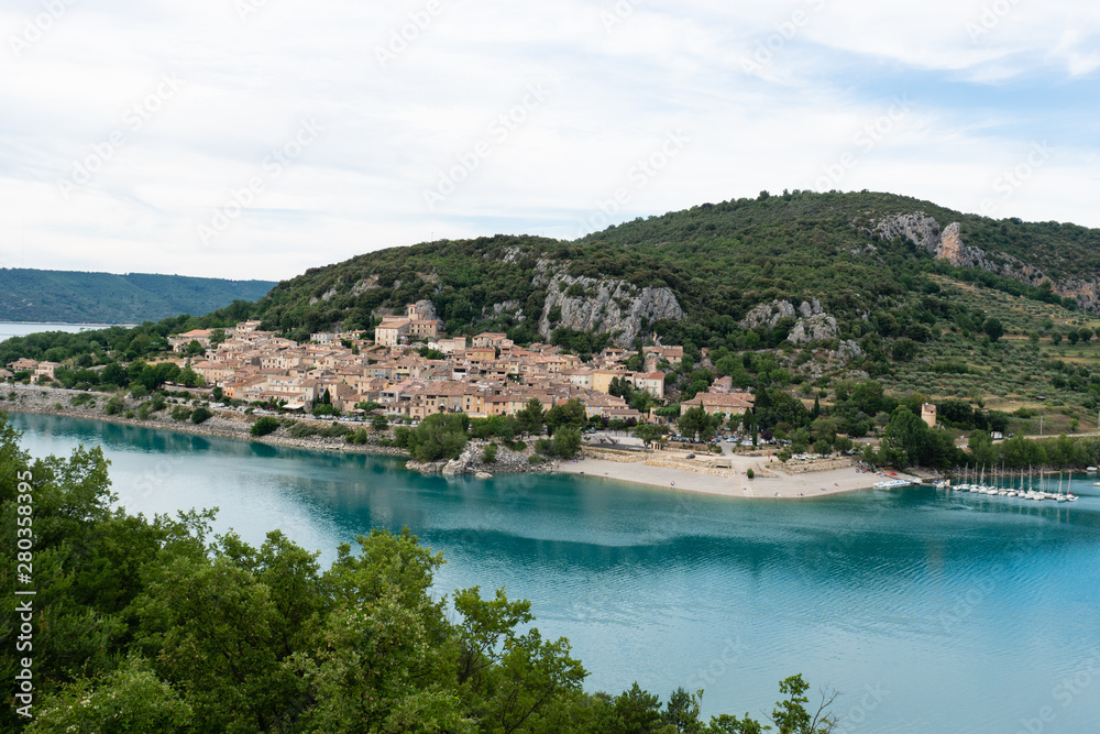 Village of Bauduen on the shore of the Lac de Sainte-Croix, in the South of France