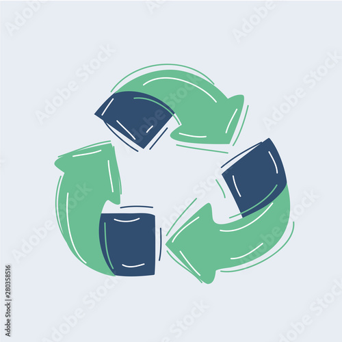 Sketch doodle recycle reuse symbol