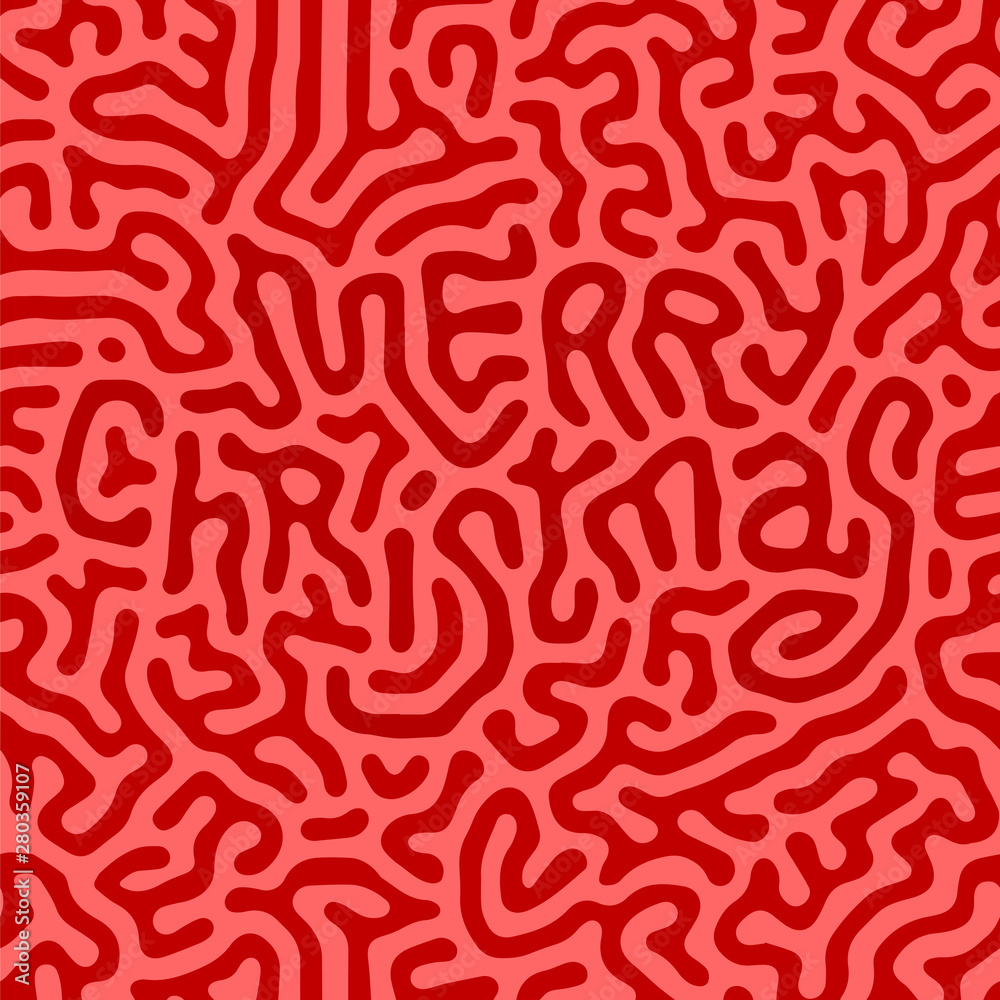 Merry Christmas holiday hidden text message in Seamless Wavy Organic noise diffusion pattern. Vector illustration.