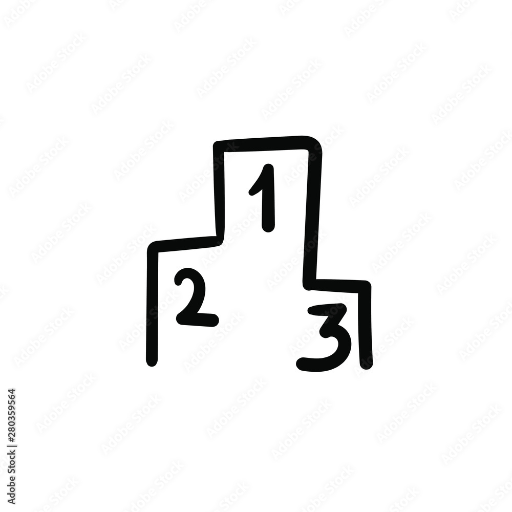 Hand drawn number one. Simple vector icon