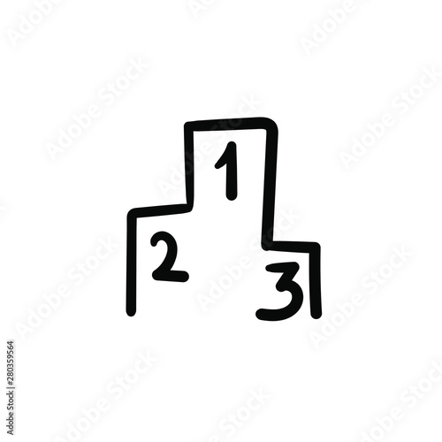 Hand drawn number one. Simple vector icon