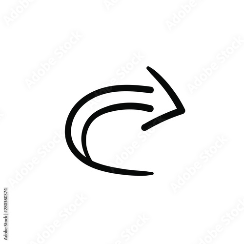 Hand drawn repost arrow. Simple vector icon