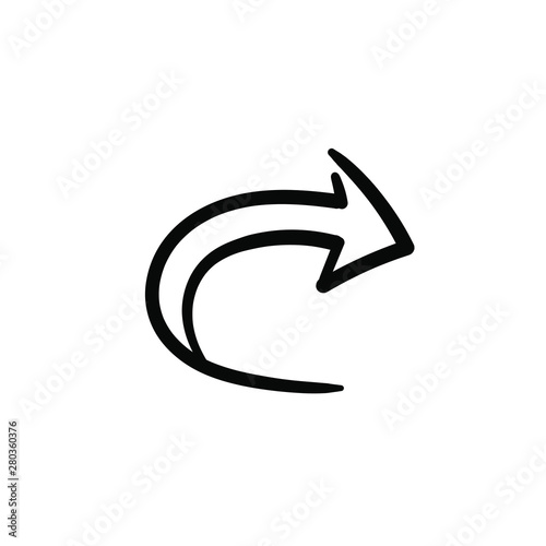 Hand drawn repost arrow. Simple vector icon