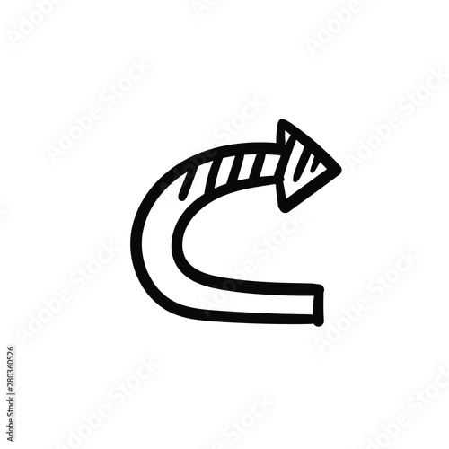 Hand drawn repost arrow. Simple vector icon
