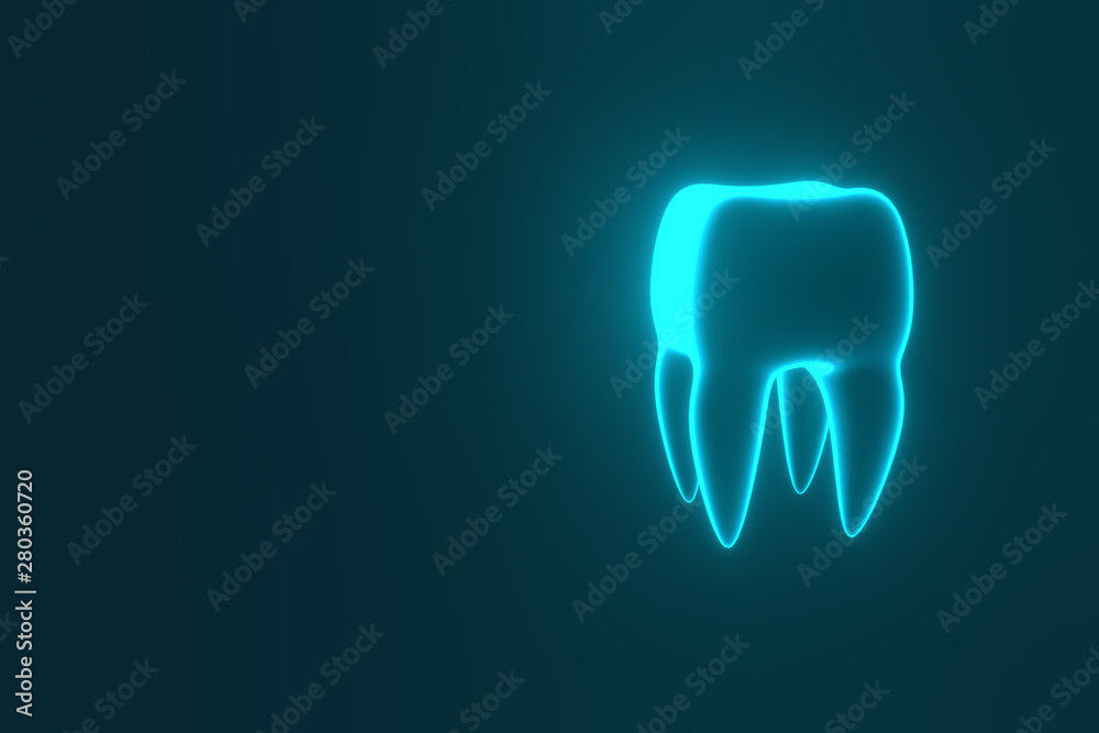 Image of a tooth on a blue background. Dentist background. 3D rendering. Image of a tooth on a blue background. Dentist background. 3D rendering.