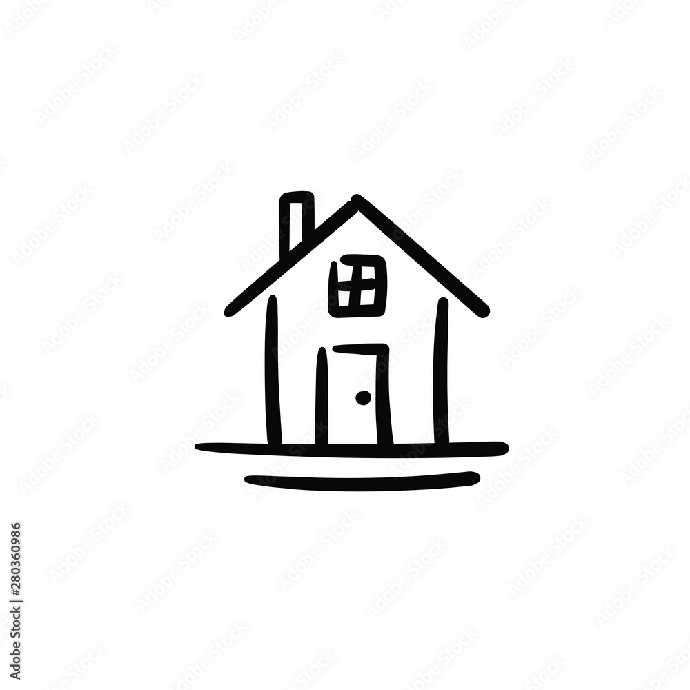 Hand drawn house. Simple vector icon Hand drawn house. Simple vector icon