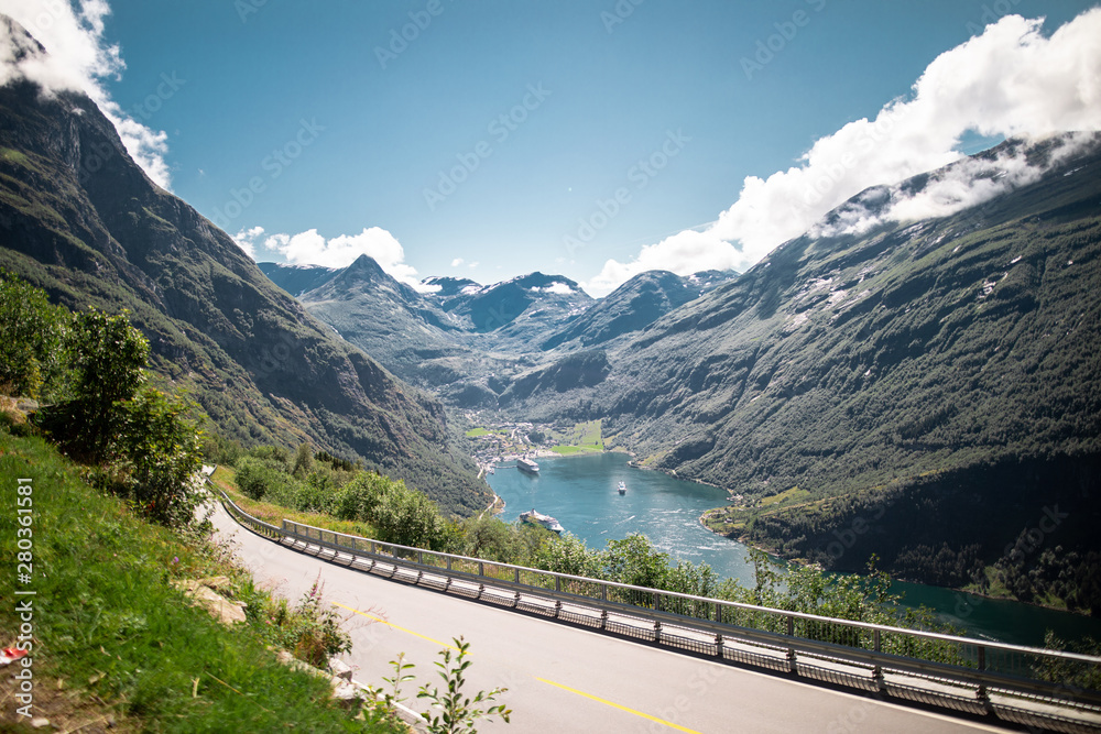 view from eagle road geiranger