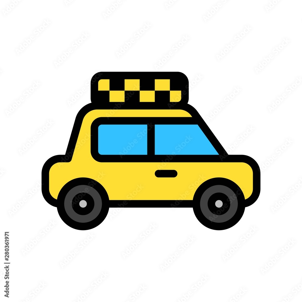 taxi transport editable outline icons vehicle line vectors