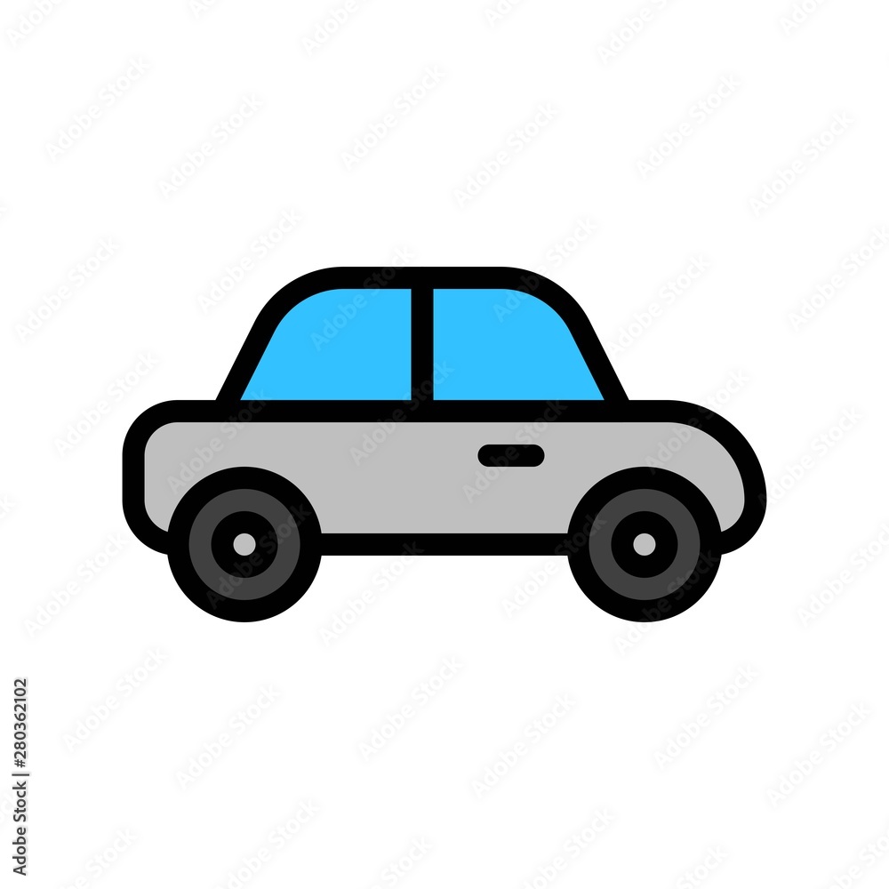 transport motor car editable stroke icons, flat design