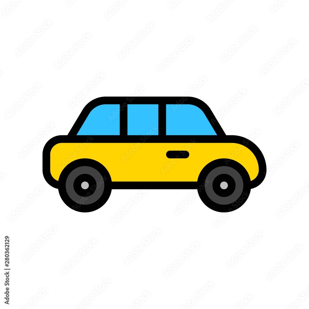 transport editable stroke icons car vehicle flat design