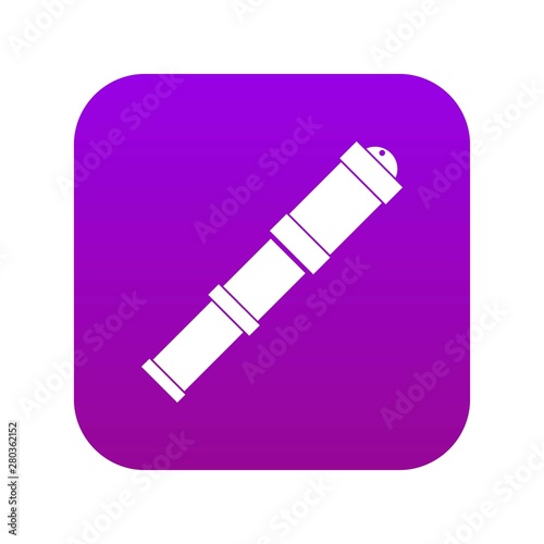 Antique telescope icon digital purple for any design isolated on white vector illustration