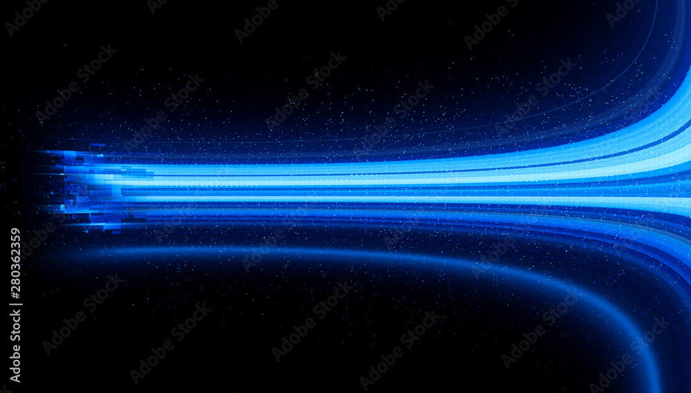Led Light.  Future tech. Shine dynamic scene. Neon flare. Colorful rays. .Magic moving fast lines. Sparkling studio. Hologram display. Mystic beam. Stylish fantasy space. Bright blurred waves.