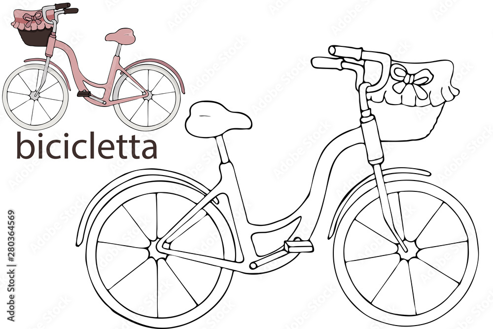 Obraz premium Vector image of a silhouette of a retro bike