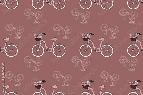 Hand drawn doodle cartoon cars seamless pattern. Wallpaper or textile for baby boy. Transport sketch.