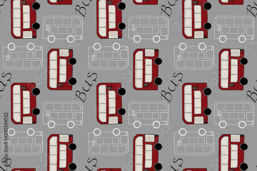 Hand drawn doodle cartoon cars seamless pattern. Wallpaper or textile for baby boy. Transport sketch.