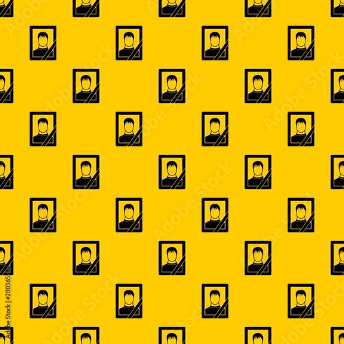 Memory portrait pattern seamless vector repeat geometric yellow for any design