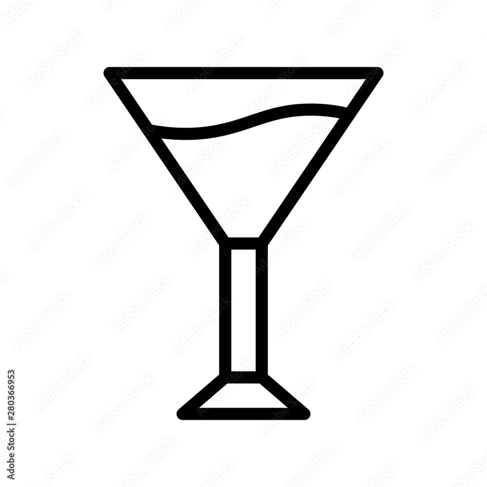 alcohol wine glass beverage editable outline icon. alcohol wine glass beverage editable outline icon.