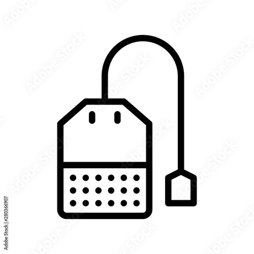 breakfast hot tea bag beverage editable outline icon.