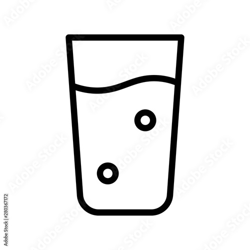 chocolate shake juice glass beverage editable outline icon.