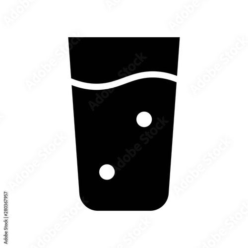 chocolate shake juice glass beverage solid icon.
