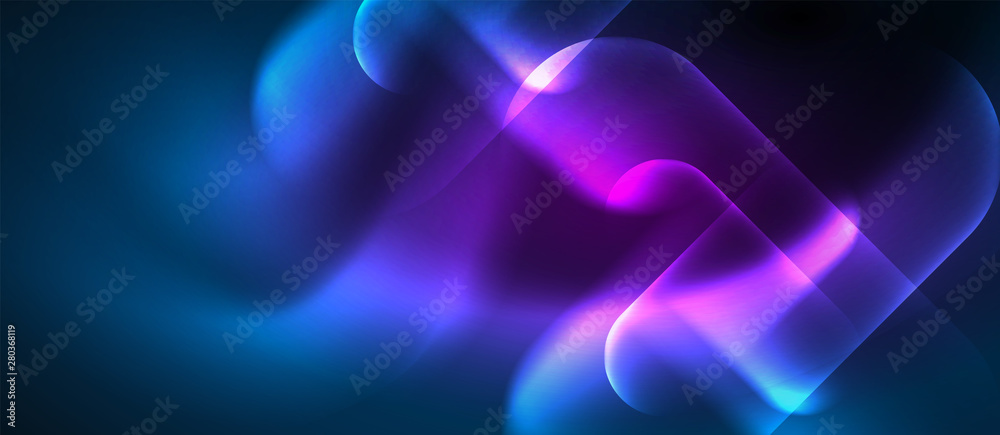 Blue neon round shapes techno background Blue neon round shapes techno background