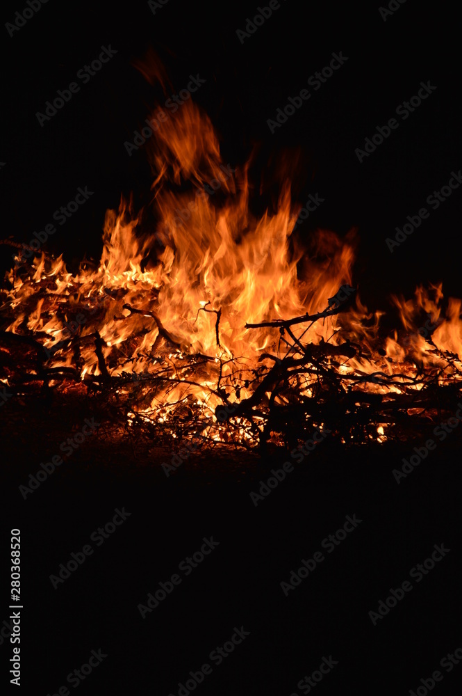 Flames in the night