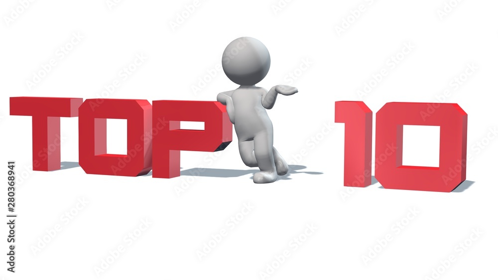 3D people - TOP 10 - isolated on white background 3D people - TOP 10 - isolated on white background