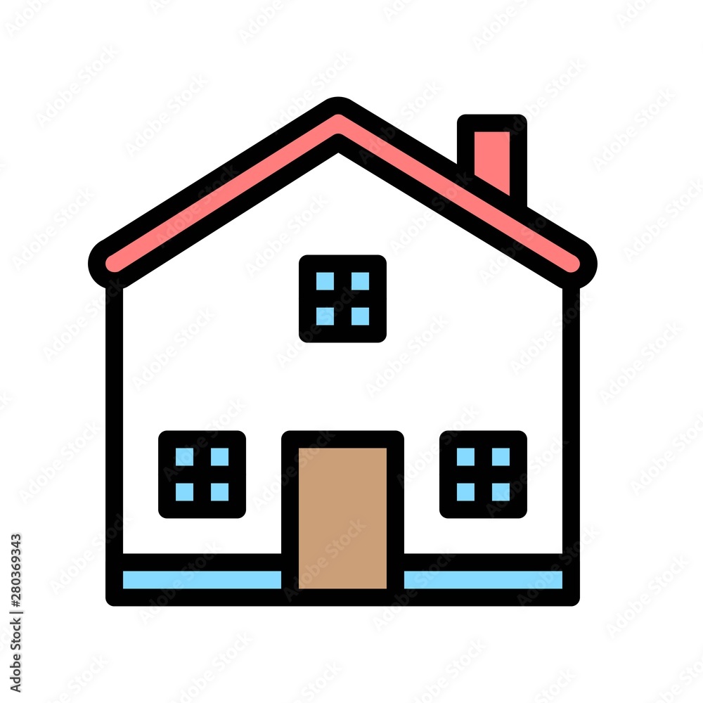 building editable stroke icon of house in filled design. building editable stroke icon of house in filled design.
