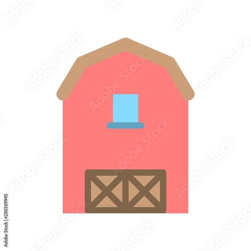 residential house property exterior view building flat design icon.