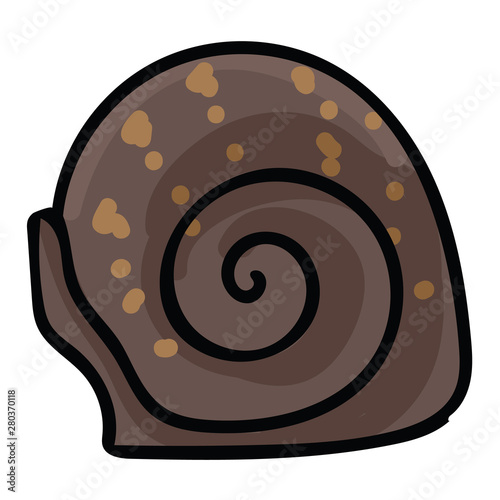 Cute snail shell cartoon vector illustration motif set. Hand drawn isolated helix elements clipart for nature blog, bug graphic, escargot web buttons