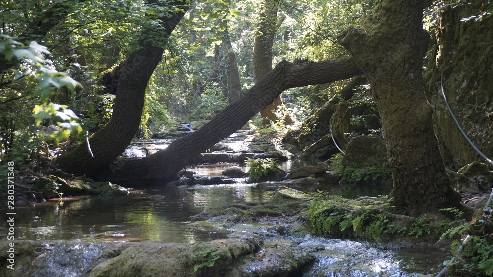 Fototapeta premium Waterfalls, ponds and forest of Turgut