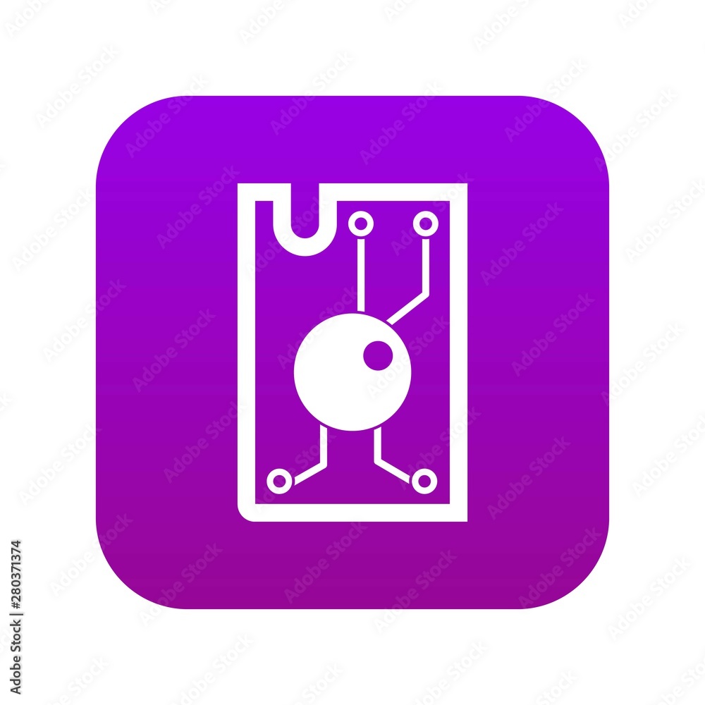 Processor chip icon digital purple for any design isolated on white vector illustration Processor chip icon digital purple for any design isolated on white vector illustration