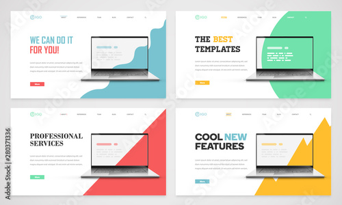 Clean and modern website template, vector illustration