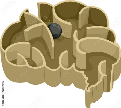 Brain Steel Ball Maze Illus...
