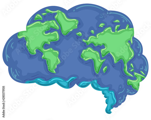 Brain Think Earth Illustration