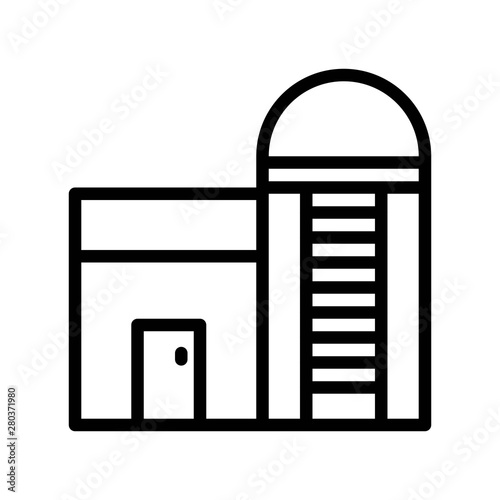 residential house property exterior view building editable outline icon.