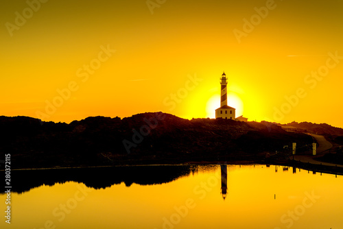 Favaritx Lighthouse in Minorca, Spain.