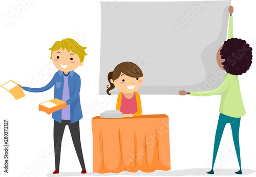 Stickman Teens Recruitment Club Illustration