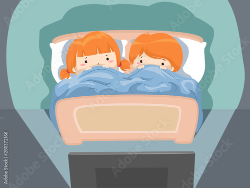 Kids Bed Watching Suspense ...