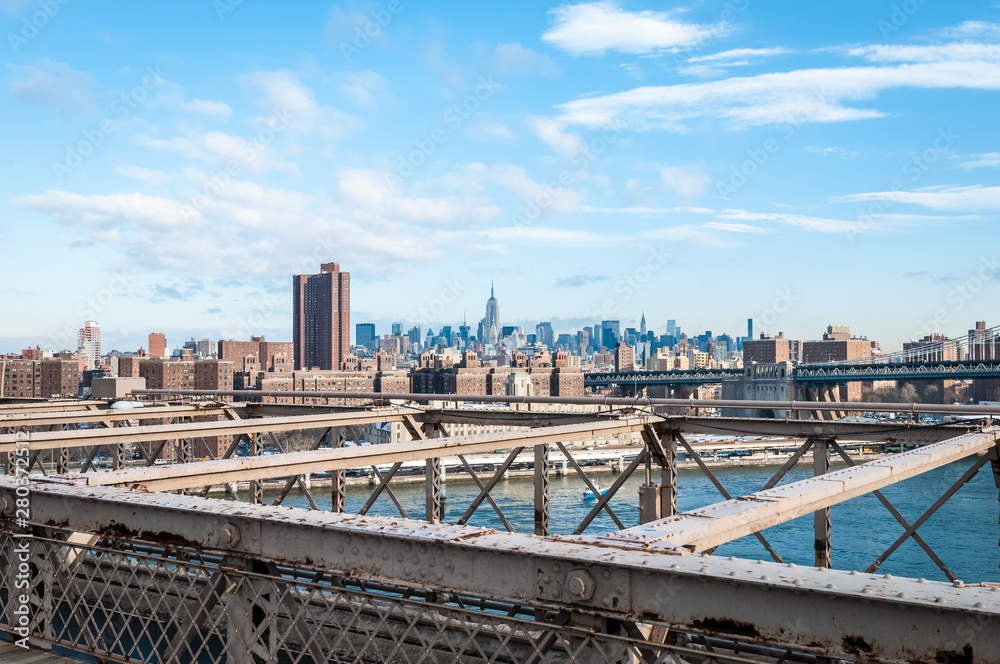 Brooklyn Bridge in New York, United States.