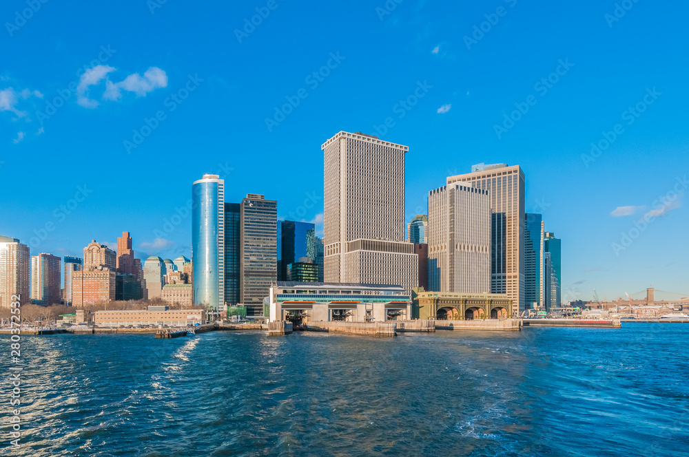 Manhattan from the River in New York, United States.