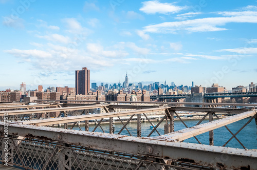 Brooklyn Bridge in New York, United States.