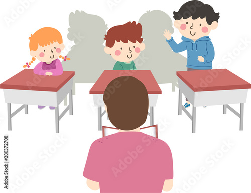 Kids Teacher Class Self Introduction Illustration