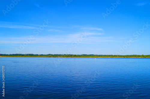 View of the river in the summer. 