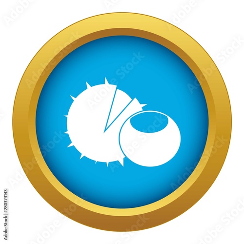 Hazelnuts icon blue vector isolated on white background for any design